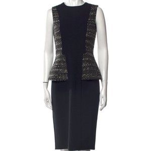 Sportmax Black Tweed Sheath Dress Size 6